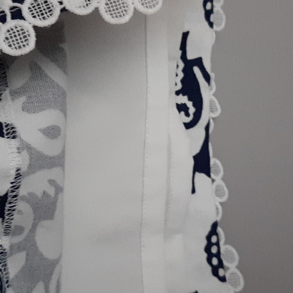 Talbots Lace Trim Floral Stretch Skirt - Picture 9 of 10